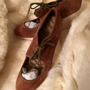 Genuine Rust Suede Shoes Size 9